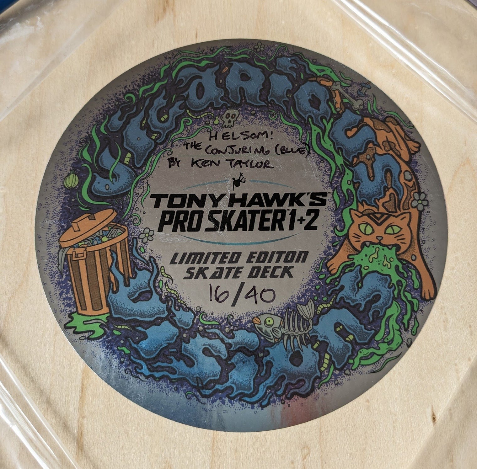 NECROMANCER THPS 1+2 Skate Deck (regular green) by Florian Bertmer