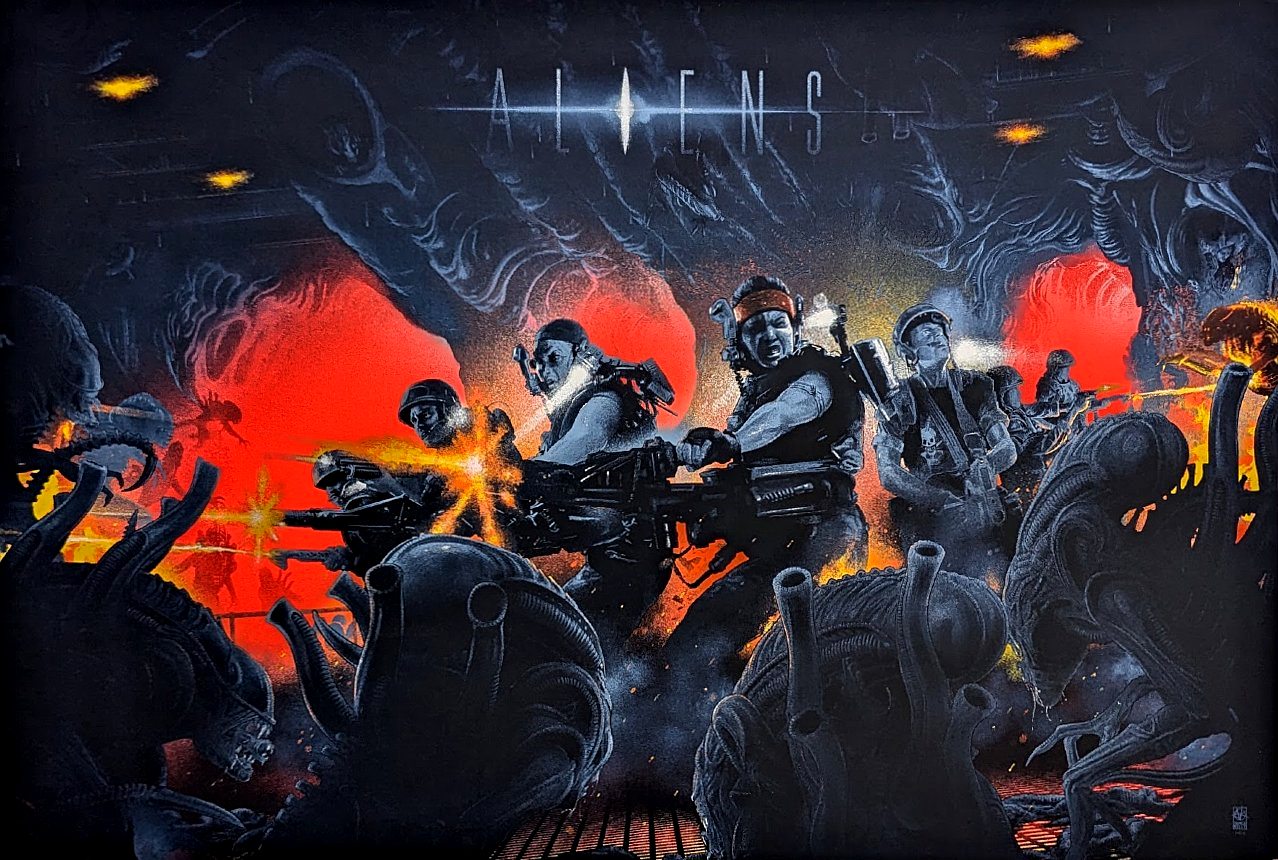 ALIENS (fluorescent orange) by Vance Kelly