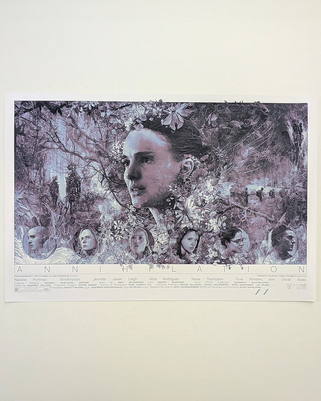 ANNIHILATION (regular) by Krzysztof DomaradzkiLimited edition screen print for Alex Garland's Annihilation, created by artist Krzysztof Domaradzki. This movie poster is a collectible art print produced using traditional silkscreen printing techniques. Pri