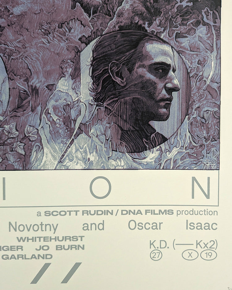 ANNIHILATION (regular) by Krzysztof DomaradzkiLimited edition screen print for Alex Garland's Annihilation, created by artist Krzysztof Domaradzki. This movie poster is a collectible art print produced using traditional silkscreen printing techniques. Pri