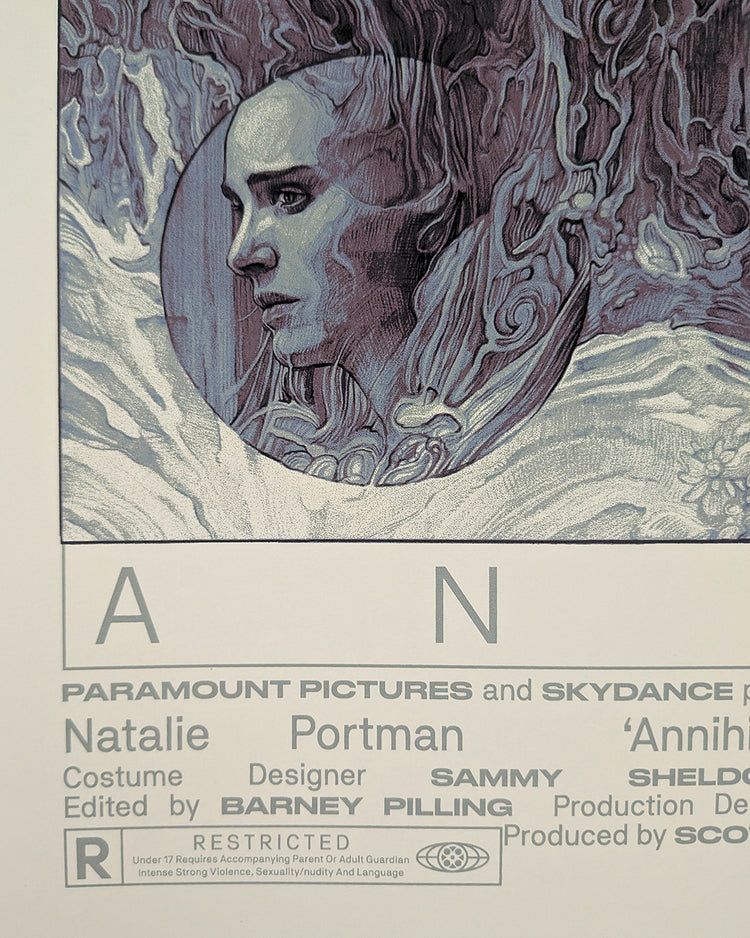 ANNIHILATION (regular) by Krzysztof DomaradzkiLimited edition screen print for Alex Garland's Annihilation, created by artist Krzysztof Domaradzki. This movie poster is a collectible art print produced using traditional silkscreen printing techniques. Pri