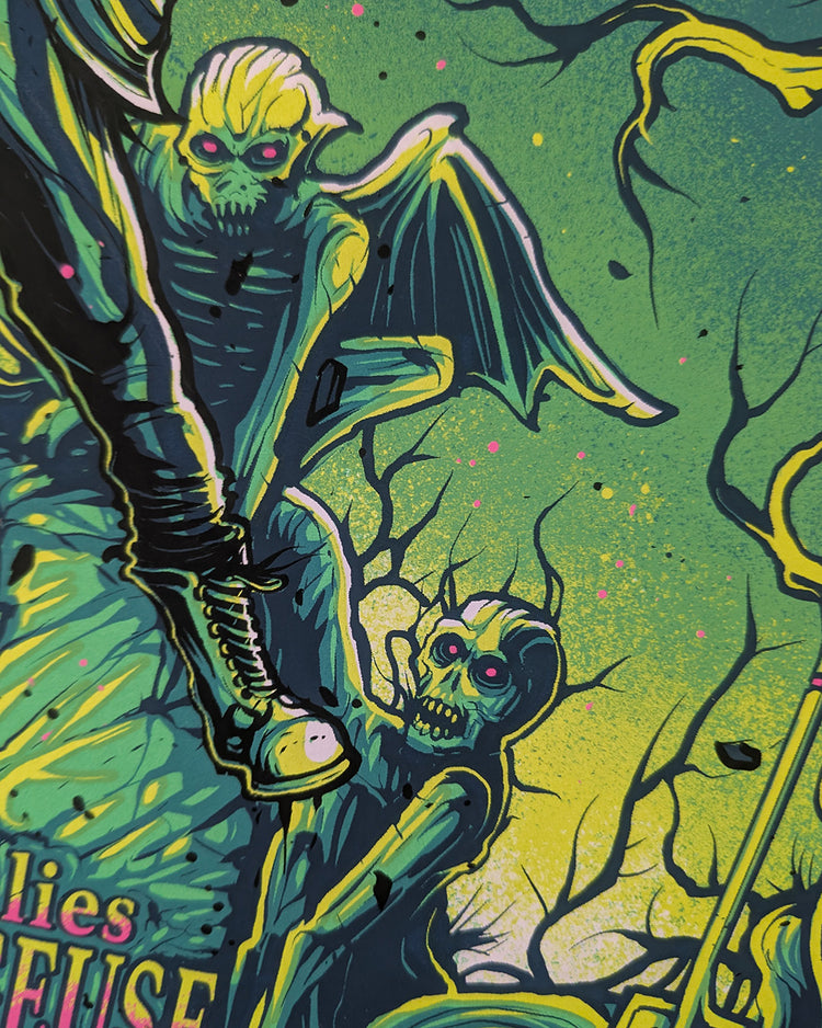 Beetlejuice by Dan Mumford - Limited Edition Regular Tim Burton AMPLimited edition Beetlejuice screen print by Dan Mumford. Hand-numbered silkscreen, regular edition of 250. Hero Complex Gallery, 18x24 inches, mint.