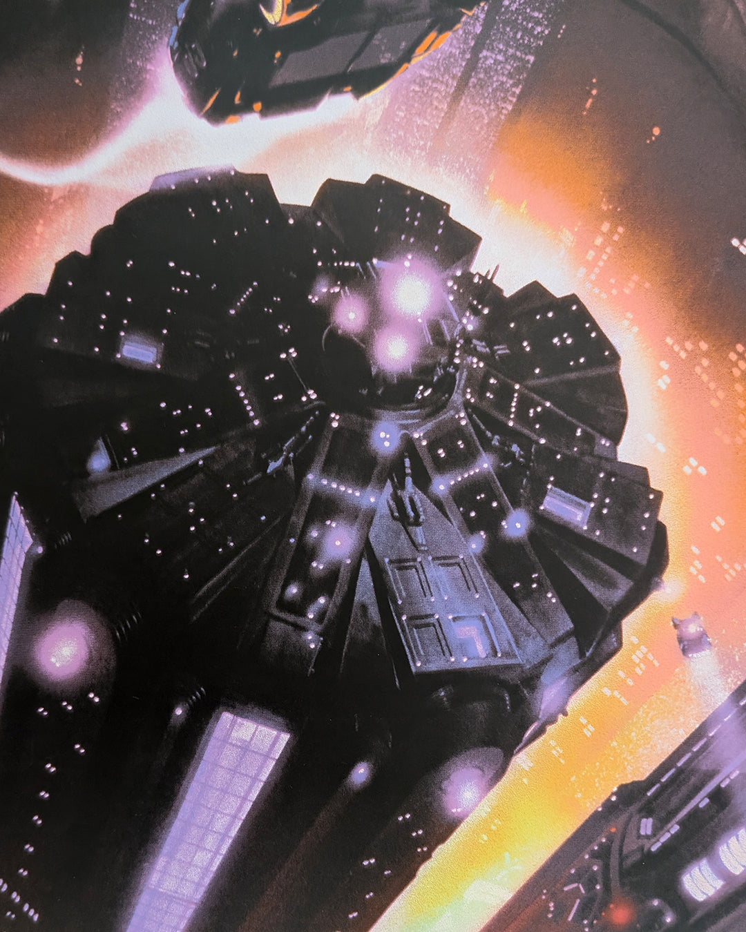 BLADE RUNNER (art print foil 2020) by John AlvinLimited edition hand-pulled screen print of movie poster art for Ridley Scott's 1982 sci-fi noir masterpiece Blade Runner, created by legendary Hollywood poster artist John Alvin. This officially licensed mo