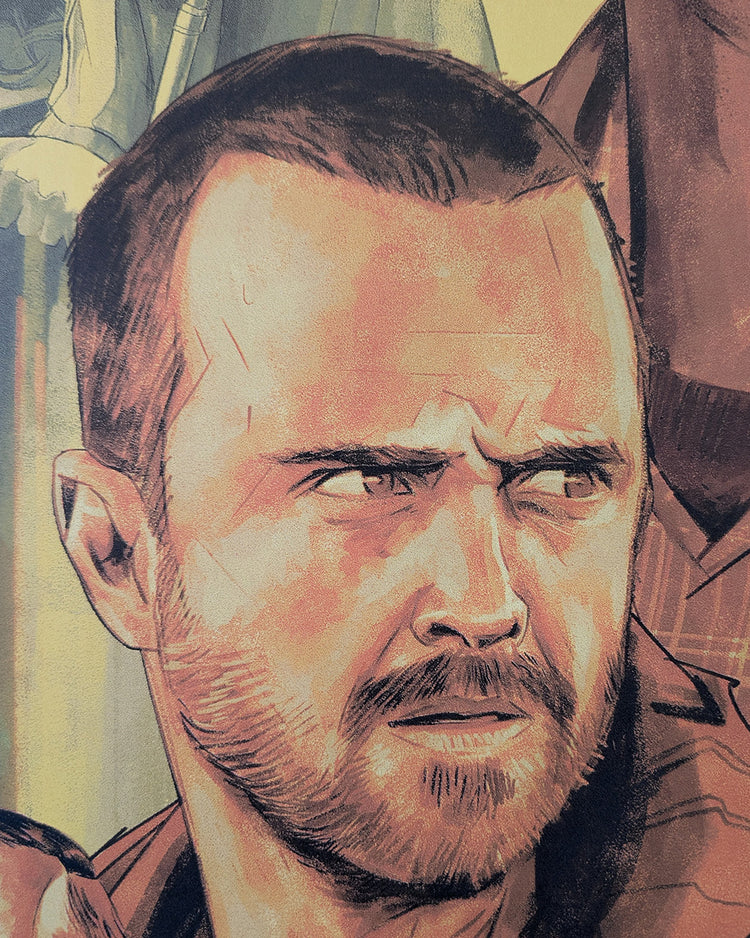 Breaking Bad by Aurelio Lorenzo - Limited Edition Vince Gilligan AMPLimited edition Breaking Bad screen print by Aurelio Lorenzo. Hand-numbered silkscreen, edition of 100. Vince Gilligan AMC series, 24x36 inches, mint.