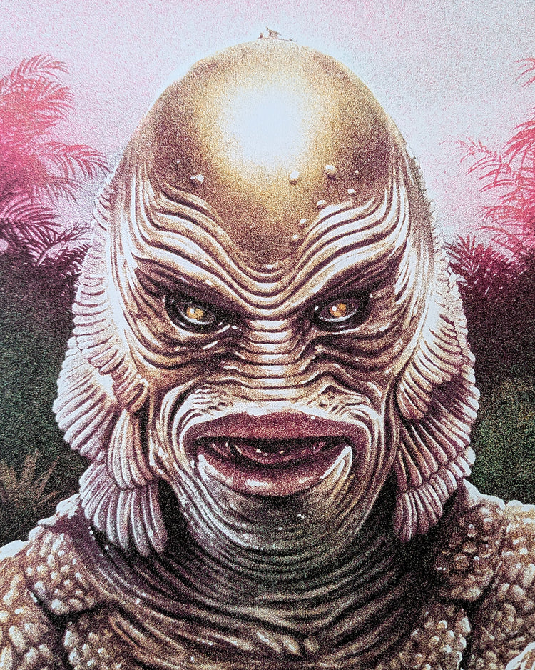 Creature From the Black Lagoon by Tom Walker - Limited Edition Regular Jack Arnold AMPLimited edition Creature From the Black Lagoon screen print by Tom Walker. Hand-numbered silkscreen, regular edition of 175. Universal Monsters, 24x36, mint.