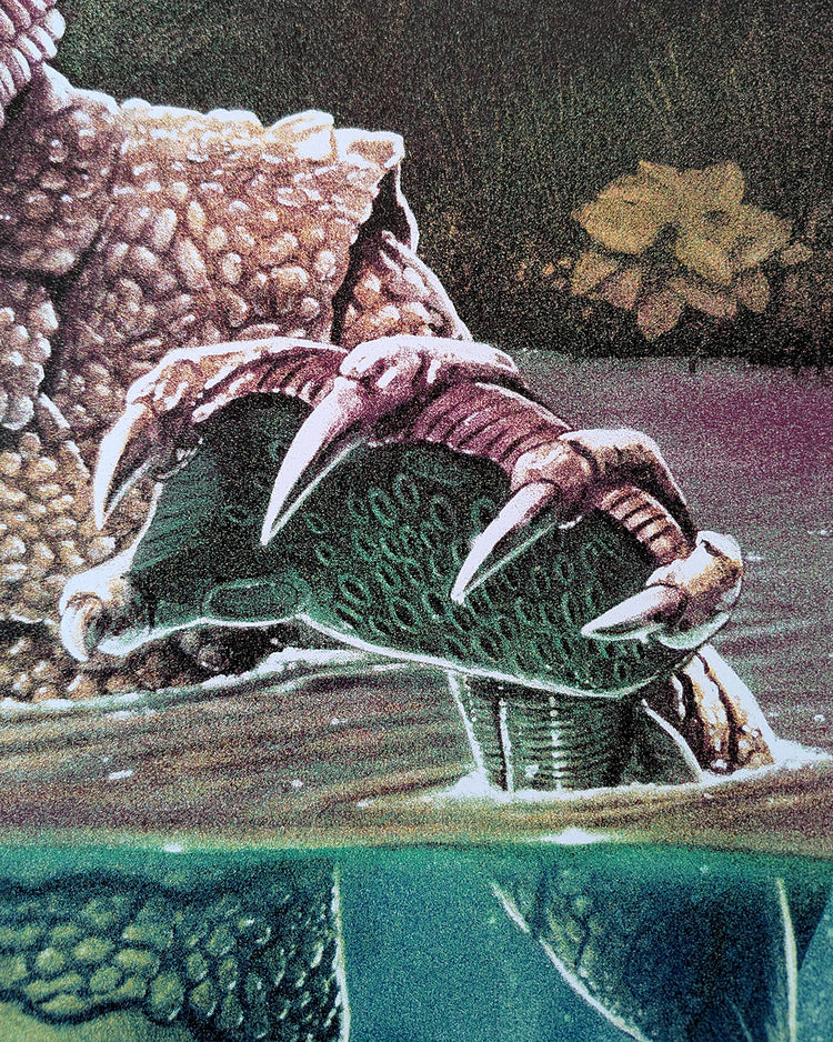 Creature From the Black Lagoon by Tom Walker - Limited Edition Regular Jack Arnold AMPLimited edition Creature From the Black Lagoon screen print by Tom Walker. Hand-numbered silkscreen, regular edition of 175. Universal Monsters, 24x36, mint.