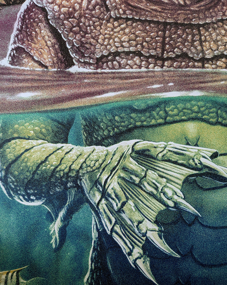 Creature From the Black Lagoon by Tom Walker - Limited Edition Regular Jack Arnold AMPLimited edition Creature From the Black Lagoon screen print by Tom Walker. Hand-numbered silkscreen, regular edition of 175. Universal Monsters, 24x36, mint.