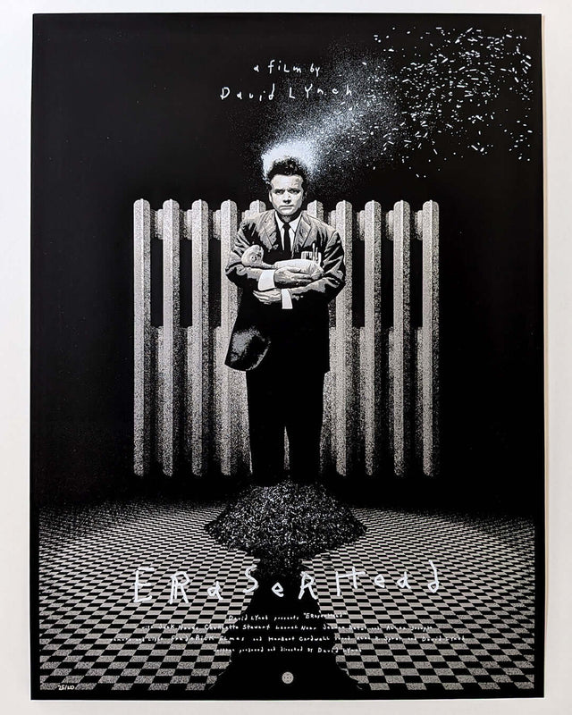 ERASERHEAD by Marko Manev limited edition screen print of David Lynch's 1977 horror masterpiece.