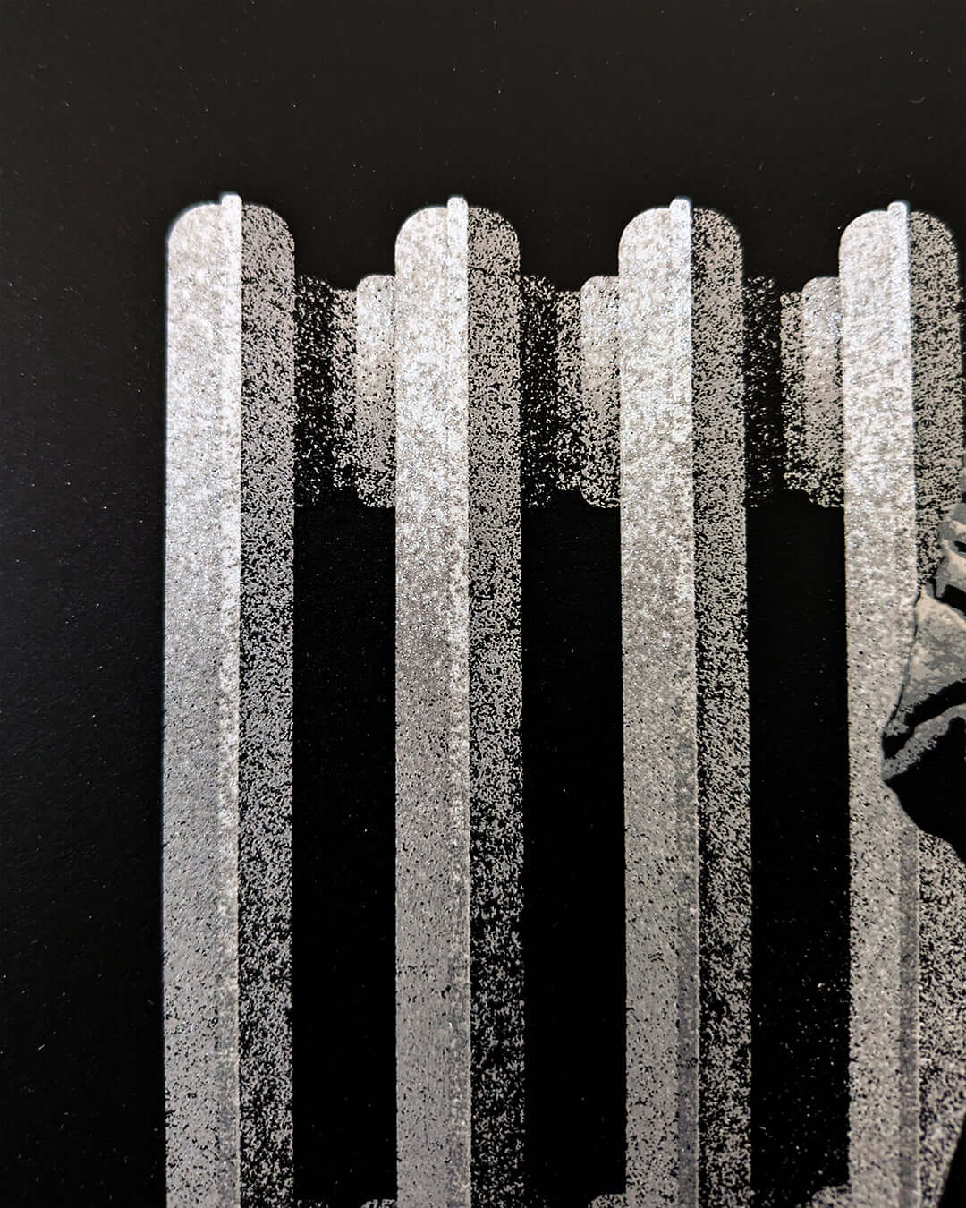 Eraserhead by Marko Manev limited edition screen print detail with silkscreen texture and design elements.