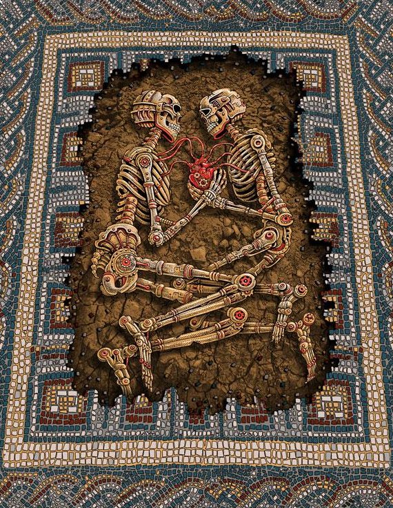 ETERNAL EMBRACE (print on wood) by Emek