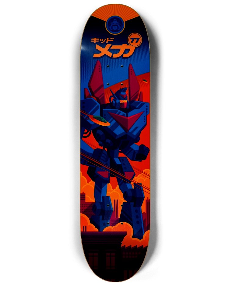 KID MECHA 77 THPS 1+2 Skate Deck by Tom Whalen