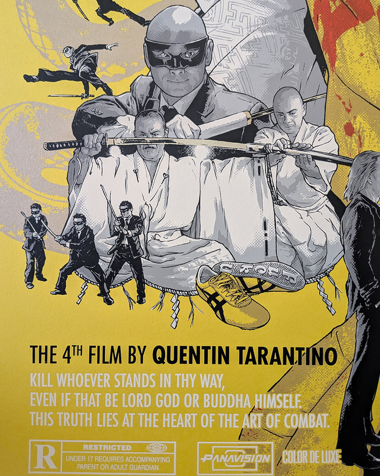 Kill Bill Vol. 1 by Joshua Budich - Limited Edition Quentin Tarantino AMPLimited edition Kill Bill Vol. 1 screen print by Joshua Budich. Hand-numbered 9-color silkscreen, edition of 100. Nakatomi Inc., 24x36 inches, mint.