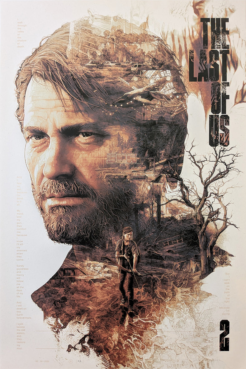 The Last of Us II by Krzysztof Domaradzki - Limited Edition Variant AMPLimited edition The Last of Us II screen print by Krzysztof Domaradzki. Hand-numbered 11-color silkscreen, variant edition of 90. 24x36 inches, mint.