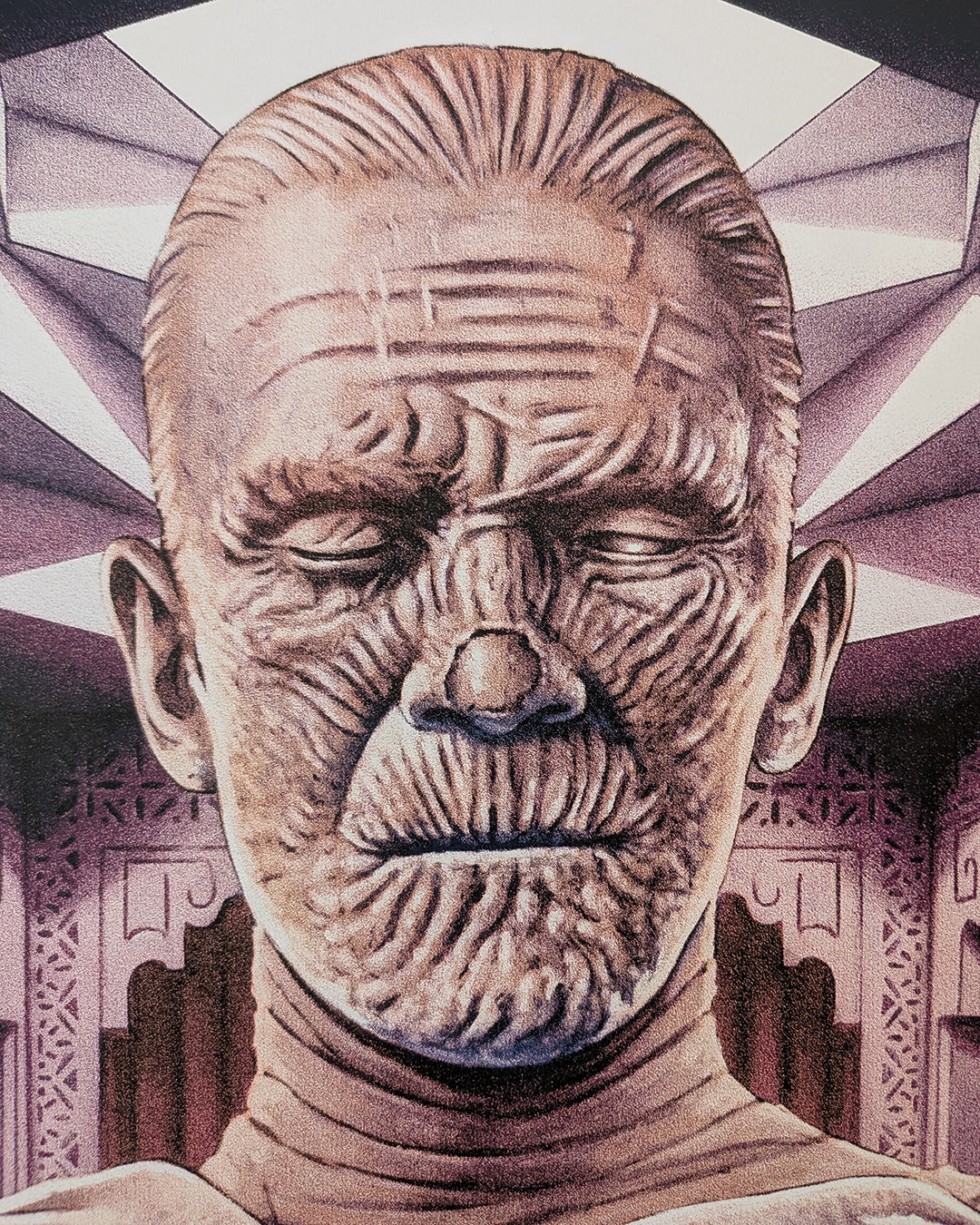 The Mummy by Tom Walker - Limited Edition Regular Karl Freund AMPLimited edition The Mummy screen print by Tom Walker. Hand-numbered silkscreen, regular edition of 175. Universal Monsters 1932 classic, 24x36 inches, mint.