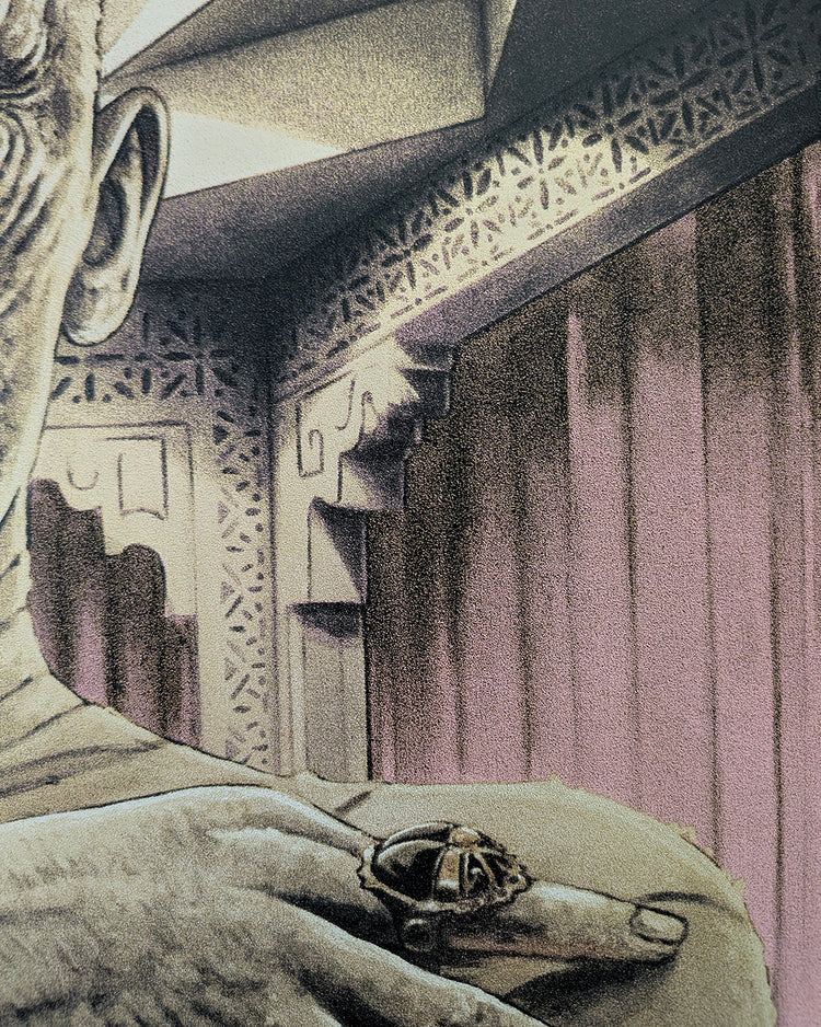 The Mummy by Tom Walker - Limited Edition Gold Foil Variant AMP Karl FreundLimited edition The Mummy screen print by Tom Walker. Hand-numbered silkscreen, gold foil variant edition of 50. Universal Monsters 1932 classic, mint.