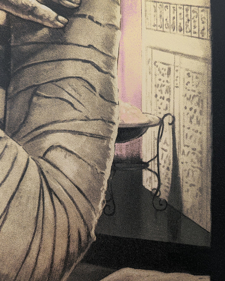 The Mummy by Tom Walker - Limited Edition Gold Foil Variant AMP Karl FreundLimited edition The Mummy screen print by Tom Walker. Hand-numbered silkscreen, gold foil variant edition of 50. Universal Monsters 1932 classic, mint.