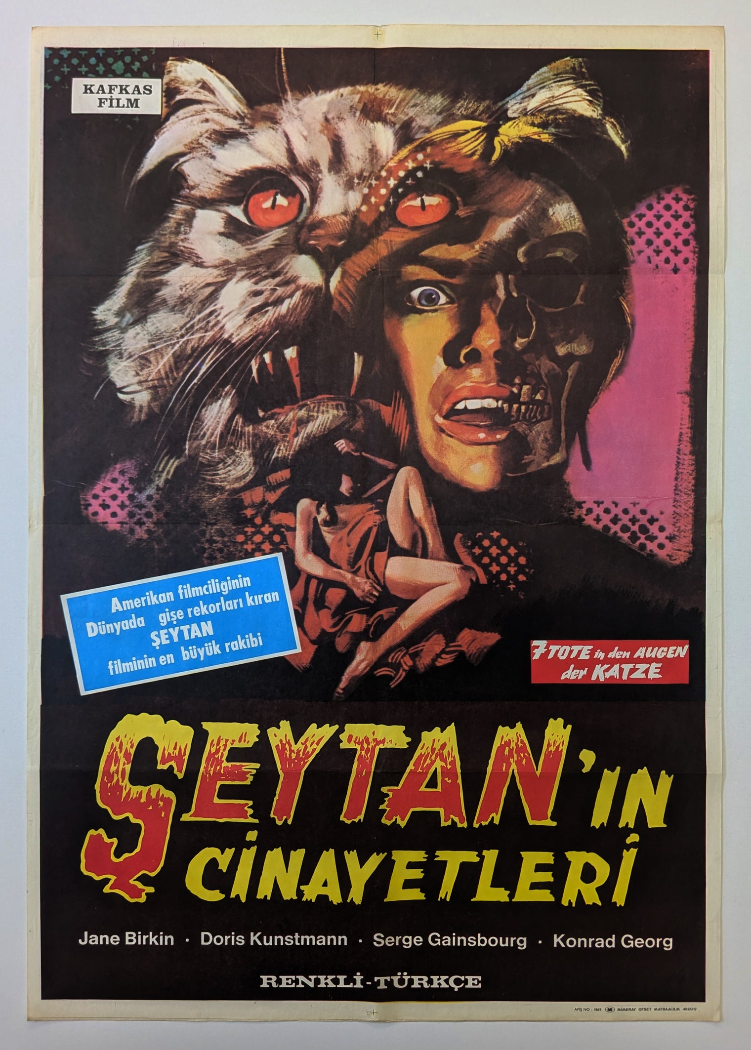 SEVEN DEATH'S IN THE CAT'S EYE - Turkish poster