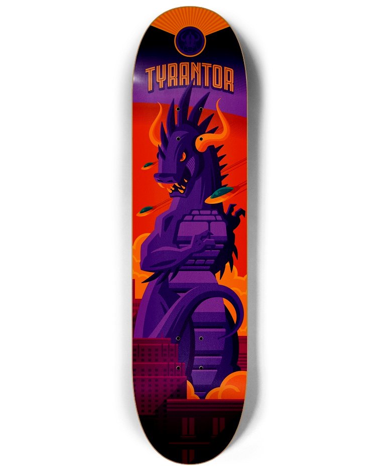 TYRANTOR THPS 1+2 Skate Deck by Tom Whalen