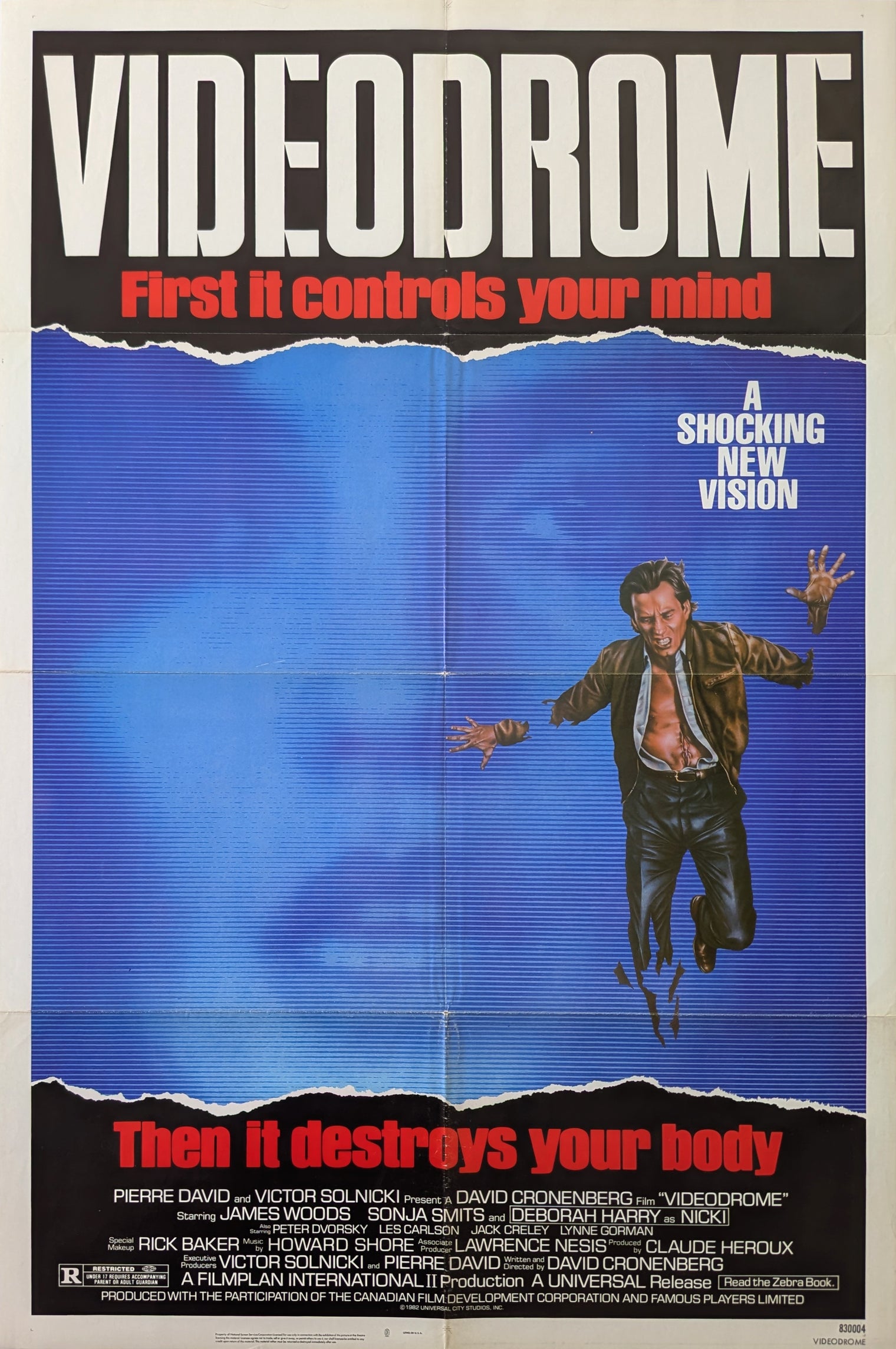 VIDEODROME (1983) – US one sheet