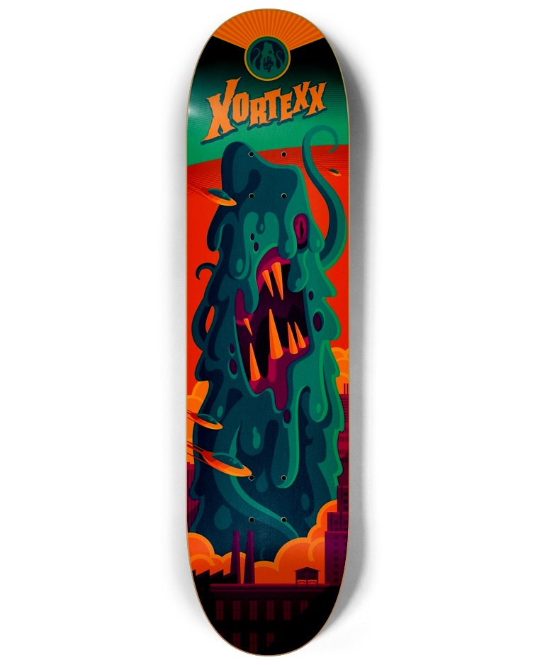 XORTEXX THPS 1+2 Skate Deck by Tom Whalen