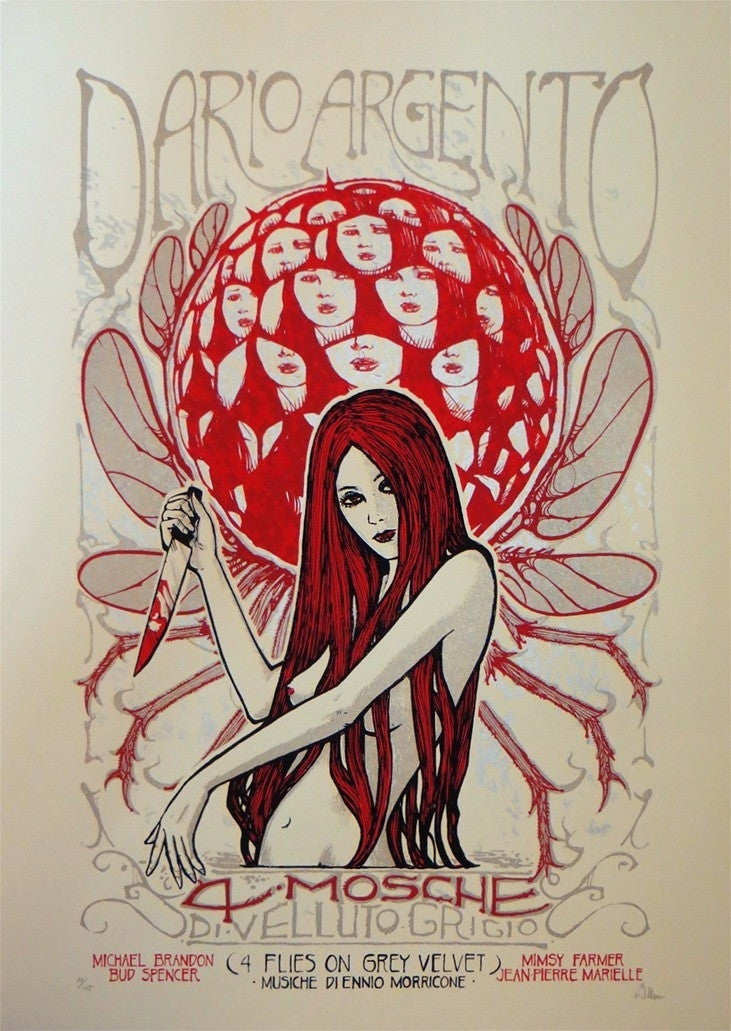 4 FLIES ON GREY VELVET (regular) by Malleus