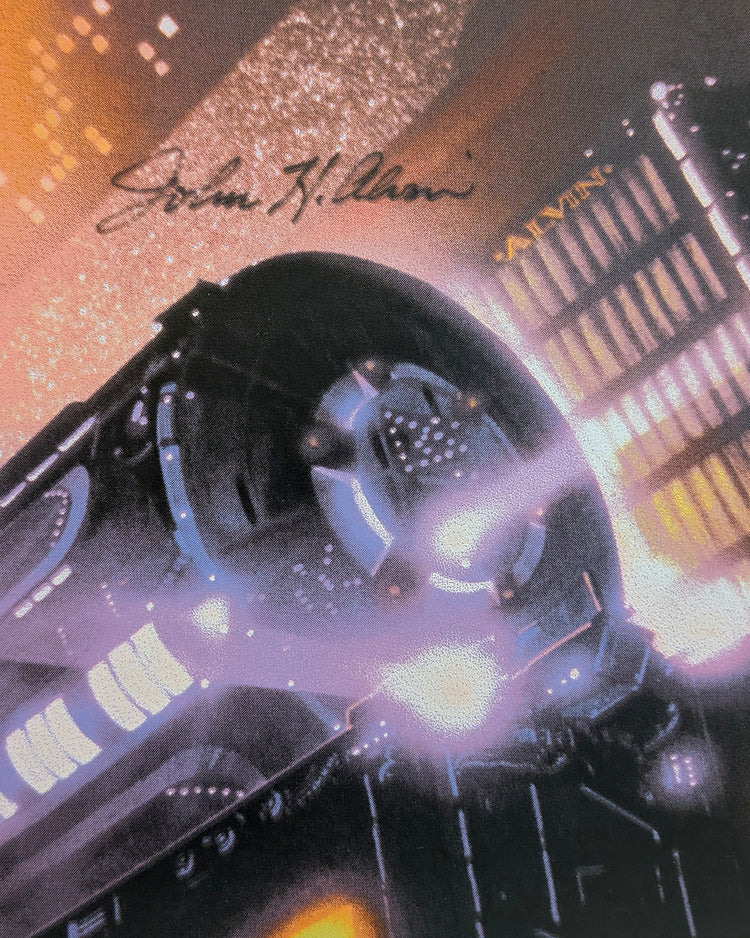 BLADE RUNNER (art print foil 2020) by John AlvinLimited edition hand-pulled screen print of movie poster art for Ridley Scott's 1982 sci-fi noir masterpiece Blade Runner, created by legendary Hollywood poster artist John Alvin. This officially licensed mo
