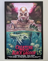Creature From the Black Lagoon by Tom Walker - Limited Edition Regular Jack Arnold AMPLimited edition Creature From the Black Lagoon screen print by Tom Walker. Hand-numbered silkscreen, regular edition of 175. Universal Monsters, 24x36, mint.
