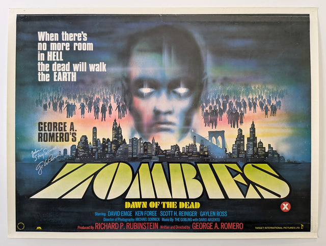 DAWN OF THE DEAD (1978) – UK Quad – Signed by George A. Romero