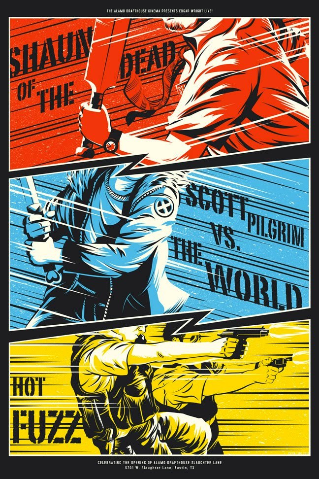 SHAUN OF THE DEAD, SCOTT PILGRIM VS. THE WORLD and HOT FUZZ by Kevin Tong