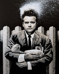 ERASERHEAD by Marko Manev limited edition screen print, featuring iconic scene with character holding a baby.