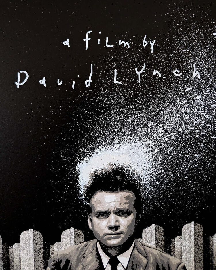 Limited edition screen print of ERASERHEAD by Marko Manev, featuring a film by David Lynch.