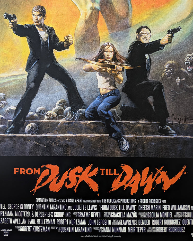 From Dusk Till Dawn by Frank Frazetta & Edmiston - Regular Edition AMPLimited edition From Dusk Till Dawn screen print. Frank Frazetta original art, separations by Jason Edmiston. Edition of 70, private commission, mint.