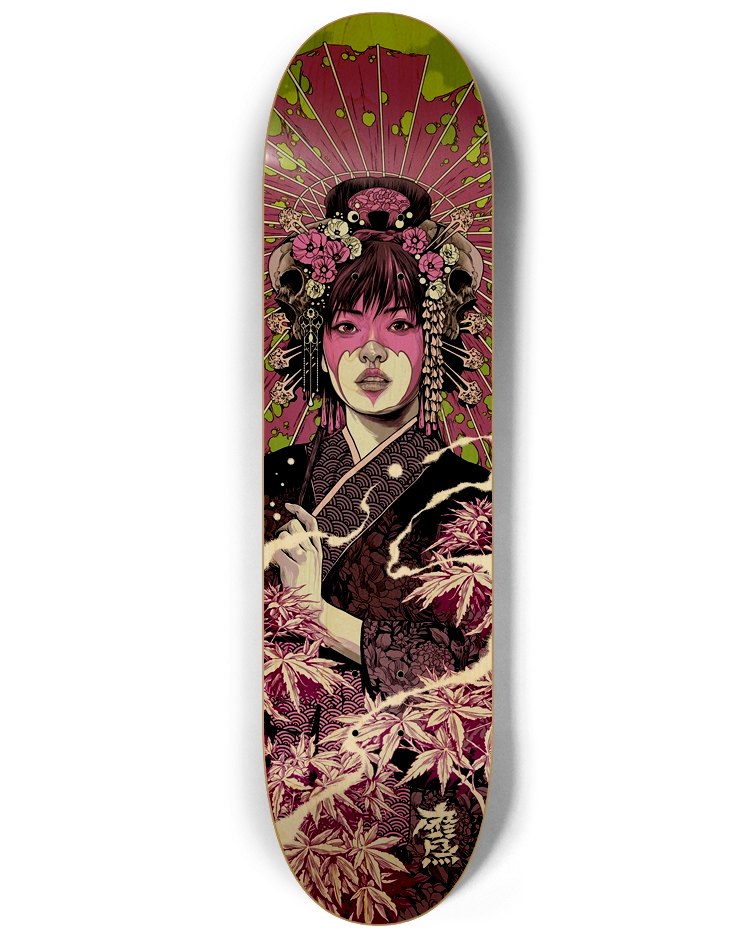 GEISHA Skate Deck (regular pink) by Ken Taylor