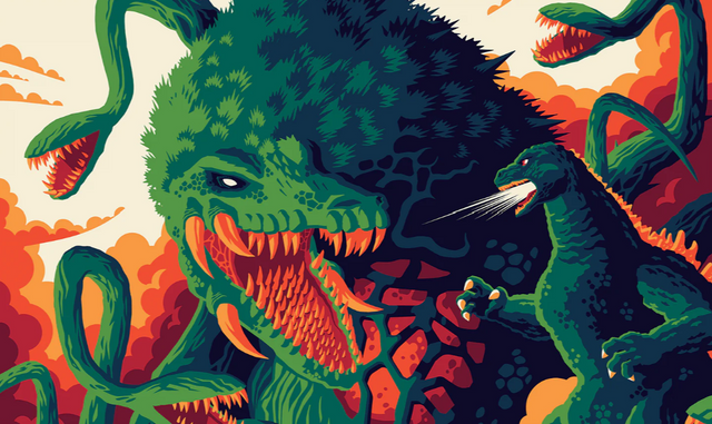 GODZILLA VS. BIOLLANTE (English variant) by Tom Whalen