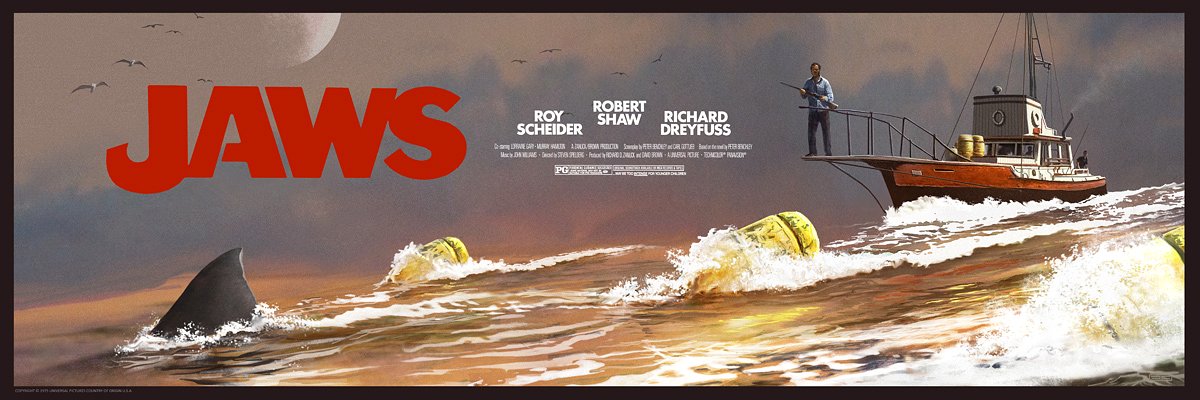 JAWS The Beach Art Print Poster By JC Richard Signed
