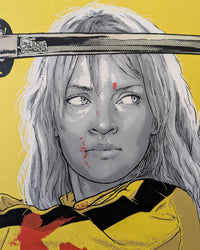 Kill Bill Vol. 1 by Joshua Budich - Limited Edition Quentin Tarantino AMPLimited edition Kill Bill Vol. 1 screen print by Joshua Budich. Hand-numbered 9-color silkscreen, edition of 100. Nakatomi Inc., 24x36 inches, mint.