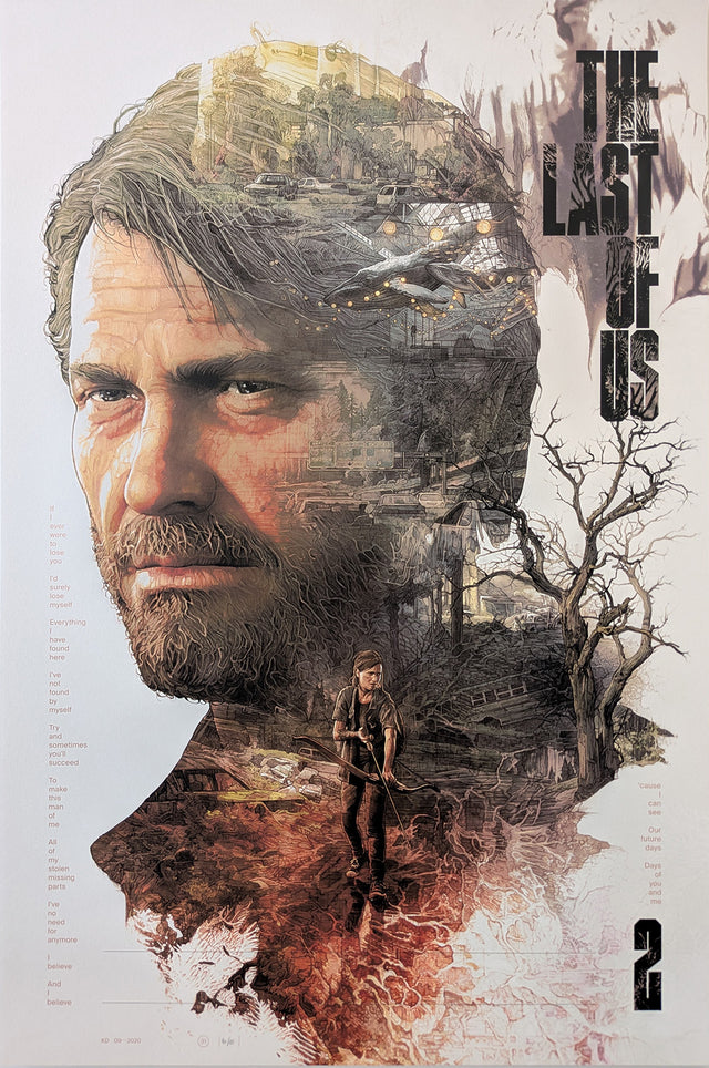 The Last of Us II by Krzysztof Domaradzki - Limited Edition Regular AMPLimited edition The Last of Us II screen print by Krzysztof Domaradzki. Hand-numbered 17-color silkscreen, regular edition of 125. 24x36 inches, mint.