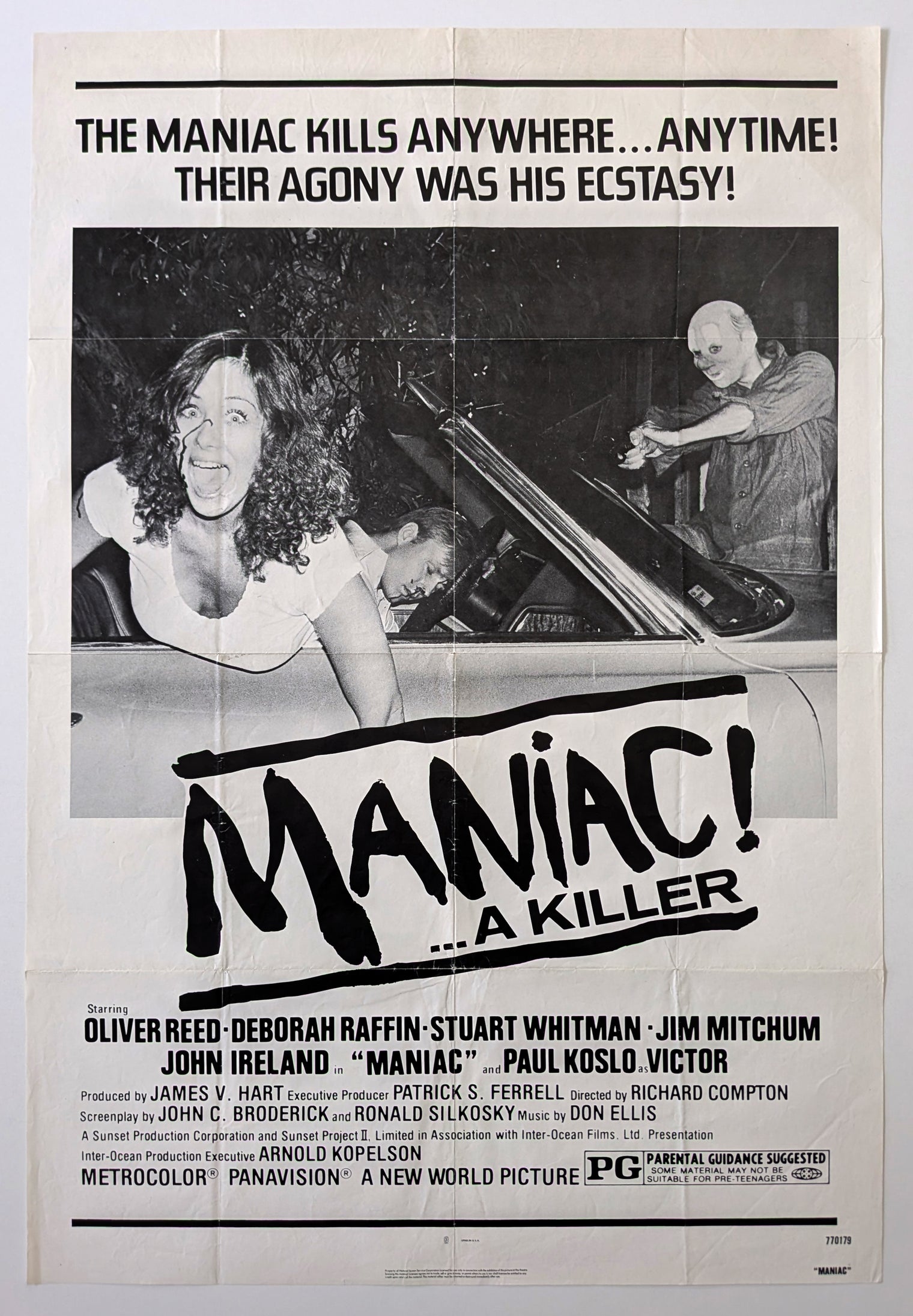 MANIAC (1973) aka THE RANSOM – US one sheet