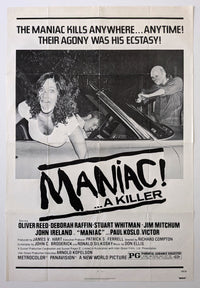 MANIAC (1973) aka THE RANSOM – US one sheet