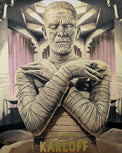 The Mummy by Tom Walker - Limited Edition Gold Foil Variant AMP Karl FreundLimited edition The Mummy screen print by Tom Walker. Hand-numbered silkscreen, gold foil variant edition of 50. Universal Monsters 1932 classic, mint.