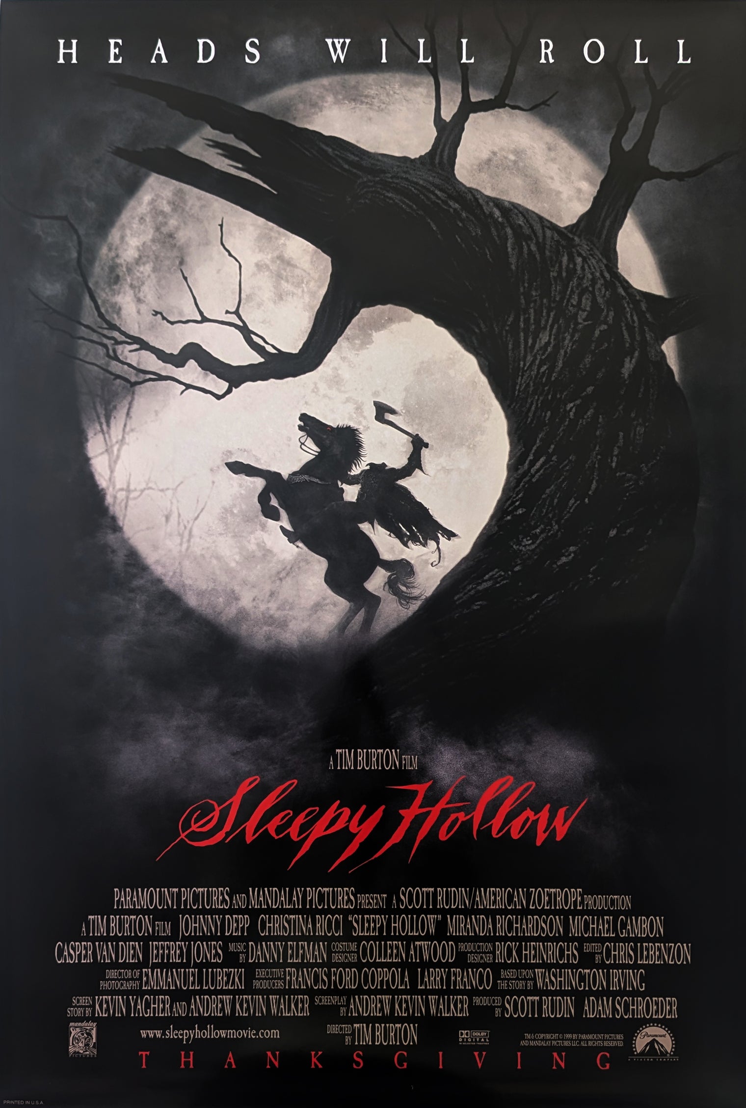 SLEEPY HOLLOW (1999) – US double sided poster