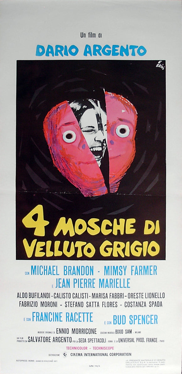 FOUR FLIES ON GREY VELVET - Italian locadina poster