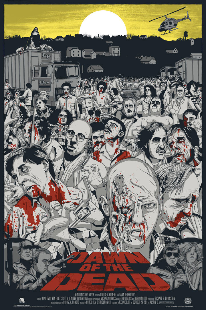 DAWN OF THE DEAD (regular) by Jeff Proctor – RARE PRINTS AND POSTERS